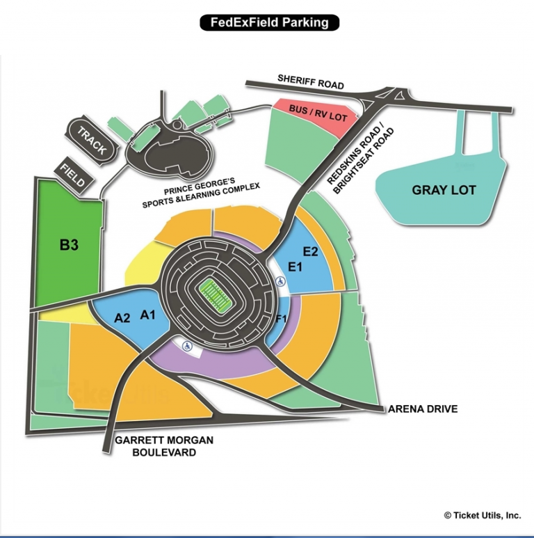 FedExField Parking Map - Where's My Seat?