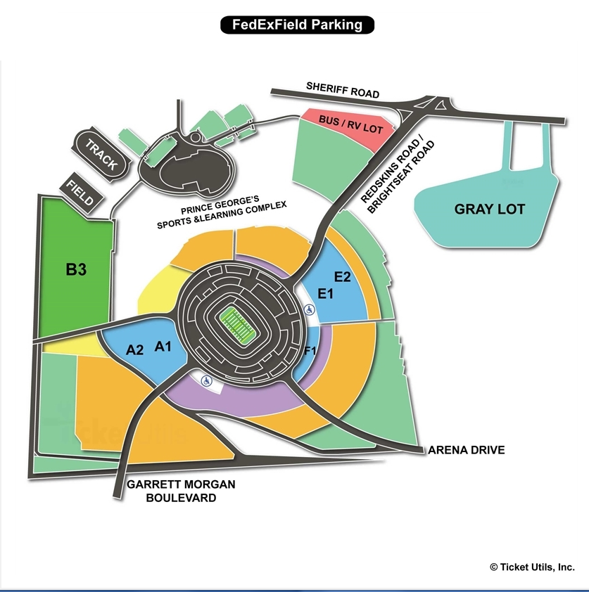 FedExField Parking Map Where s My Seat 
