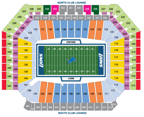 Detroit Ford Field Seating Chart